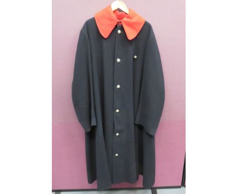Royal Horse Guards Trooper Cloakdark blue melton, sleeved cloak.  Large scarlet fold over collar.  QC anodised regimental but