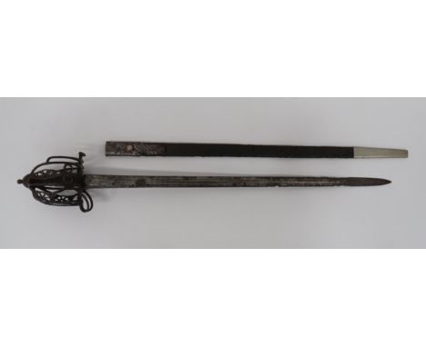 Scarce Early 19th Century Scottish Sword with “Andria Varara” Blade32 1/2 inch, double edged blade with long double fullers a
