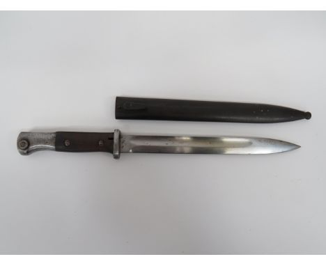 Imperial German Seitengewehr M84/98 Mauser Bayonet10 inch, single edged blade with large fuller.  Forte stamped “JU A Henckle