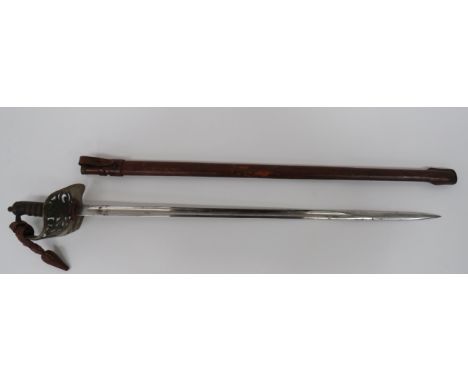WW1 Period 1897 Pattern Issue Officer’s Sword33 1/2 inch, single edged blade with large fuller.  The forte with faint “EFD” s