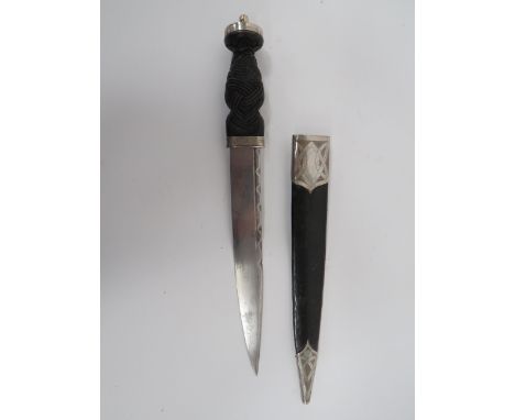 18th Century Pattern Scottish Dirkprivate purchase example.  9 3/4 inch, single edged blade with narrow fuller and clipped ba