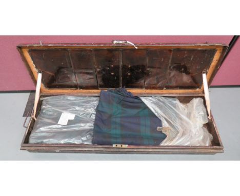 Two Argyll &amp; Sutherland Highlander Plaidswoollen tartan, long lengths of tartan fabric with lower tassels.  Unpleated, as