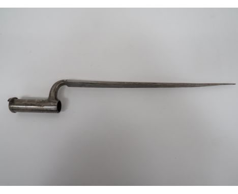 British Early 19th Century Brown Bess Bayonet14 3/4 inch, triangular form blade.  Hollow ground rear back edges.  Forte stamp