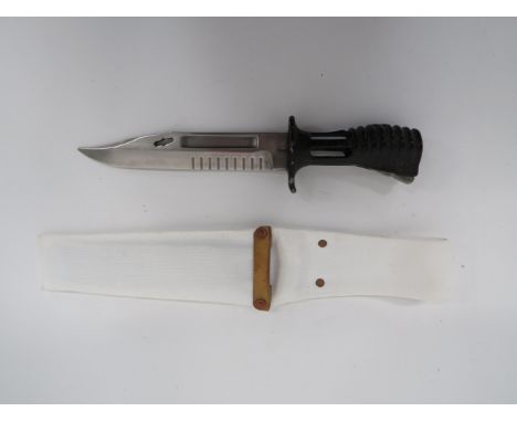 British SA80 Bayonet Complete In Dress Scabbard7 inch, single edged, clipped point blade.  Short fuller and key locking ring.