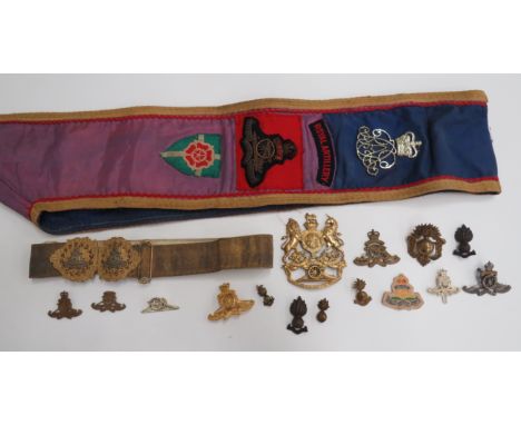 Selection of Artillery Badgesincluding Vic crown Royal Artillery helmet plate.  No fittings ... KC silvered and gilt RA ladie