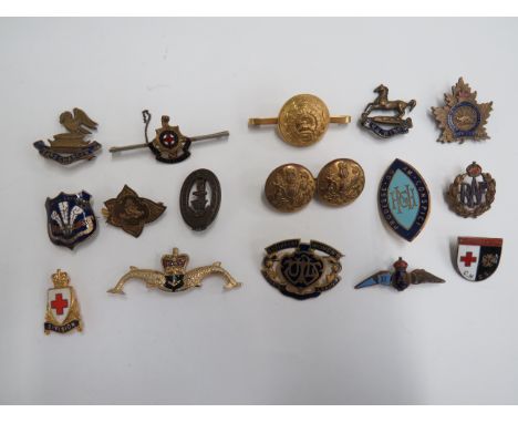 Selection of Regimental Sweetheart Broochesincluding brass and enamel Liverpool Pals ... KC gilt RA ... KC brass and enamel O