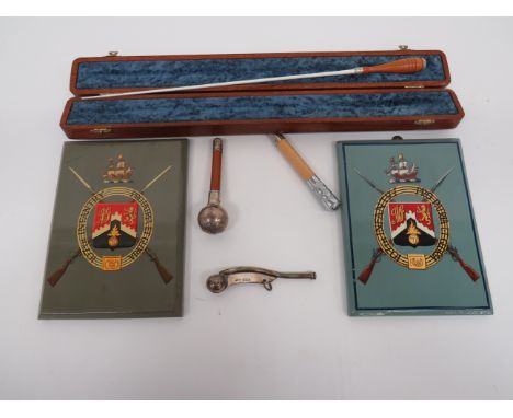 Small Selection of Various Itemsincluding silver hallmarked boson’s whistle.  Hallmarked “Birmingham 1971-72” ... Conductor’s