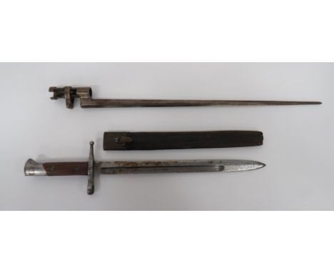 Italian M1891 Carcano Bayonet12 inch, single edged blade with fuller.  Forte marked “Terny”.  Steel muzzle ring, crossguard w