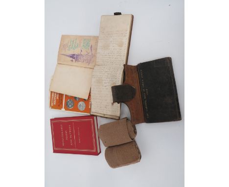 Small Selection of Various Itemsincluding leather wallet with gilt tooling “Danl Gardner Duke of York’s Office 1800” ... Leat