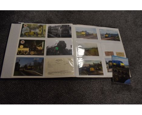 An interesting album of steam train and railway interest including black and white photo's ticket stubs etc