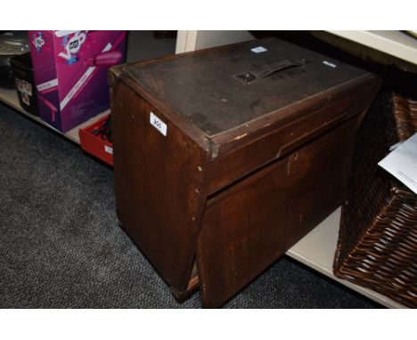 A vintage wooden cabinet makers or engineers tool box.