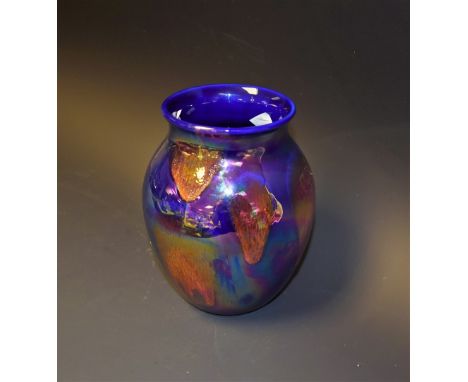 A Poole lustre glazed ovoid vase, Valerie Pullen design, C.1970s, original label