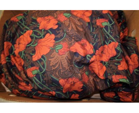 Textiles - a pair of Liberty curtains, Clementina, Art Nouveau design