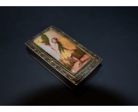 A 925 silver primrose fairy snuff box