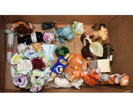 Ceramics - a Goebel model of kitten with ball; another, seal; a Sylvac collie dog, 5023; others, Scottie dog, etc; a Goebel f