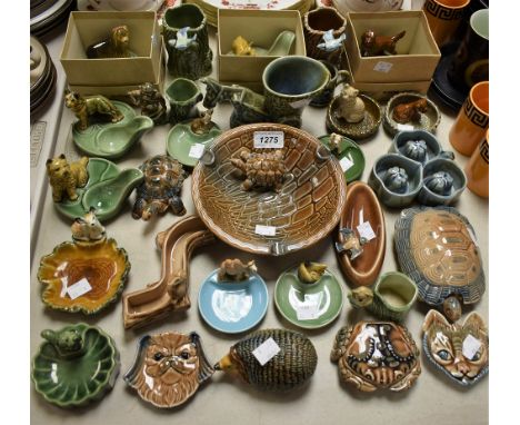 Ceramics - Wade pipe rest with dog, boxed; others, animal trinket dishes, ashtrays, posy holders, etc