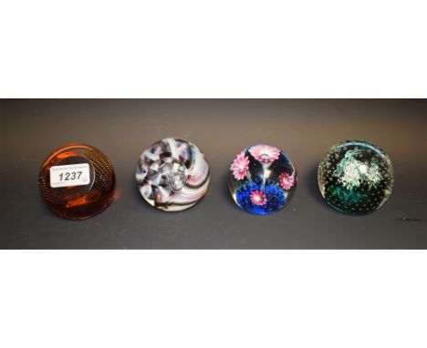 A Caithness glass paperweight; another; Murano; etc (4) 