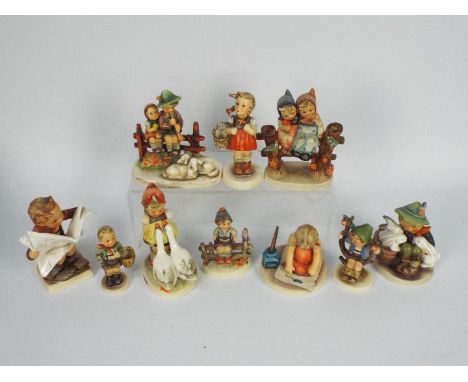 Hummel - Ten figurines and groups, largest approximately 13 cm (h).Condition Report: Six of the figurines have restoration to