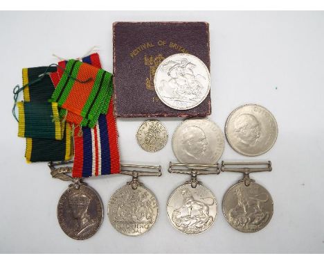 Lot to include World War Two (WW2 / WWII) medals comprising two War Medal 1939 - 1945, Defence Medal, Territorial Efficiency 