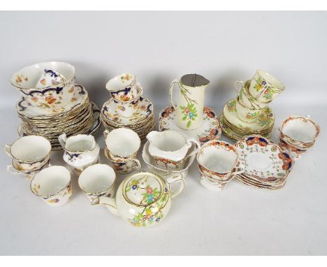 A collection of mixed tea wares to include Hammersley &amp; Co and similar. [2]