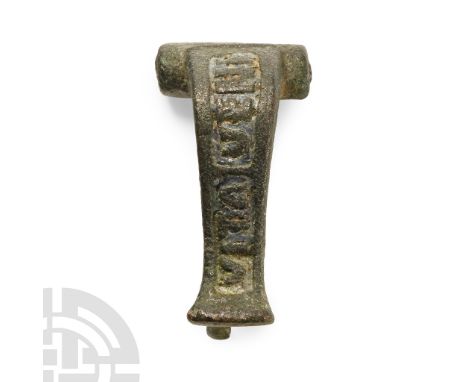 1st century A.D.&nbsp;With cylindrical transverse headplate, scoped profile to the bow, catch to the reverse; shallow enamell
