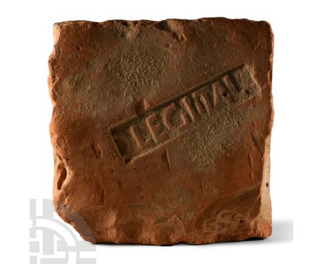 Late 1st century A.D. A rectangular block with stamped mark 'LEGT I ITAL' (Legio I Italica) for 1st Legion 'Italic'; with col