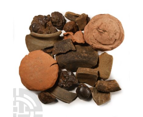 1st-4th century A.D. Including ceramic rim fragments, terracotta figurine fragments, iron slag, decorated sherds and other it