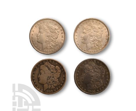 Dated 1896-1921 A.D. Group comprising 1896, 1902, 1903 and 1921: Obvs: profile bust with date below and E PLURIBUS UNUM legen
