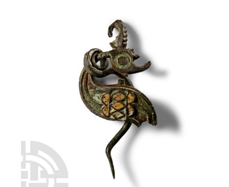 Circa 75-175 A.D. Comprising the majority of the S-shaped brooch with a transverse band across the centre filled with triangu