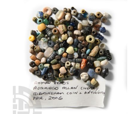 1st-4th century A.D. Including oblate, melon, tubular, fusiform and other types.  29 grams total, 2-11 mm (1/8 - 3/8 in.). Ac