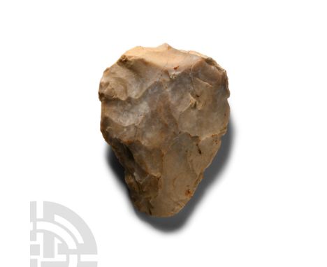 Middle Palaeolithic Period, 250,000-60,000 years B.P. Cordat in plan with broad butt, some cortex remaining. Cf. MacGregor, A