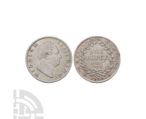 Dated 1835 A.D. Obv: head right: WILLIAM IIII, KING. Rev: value within wreath, date below: EAST INDIA COMPANY. KM#450. 11.45 
