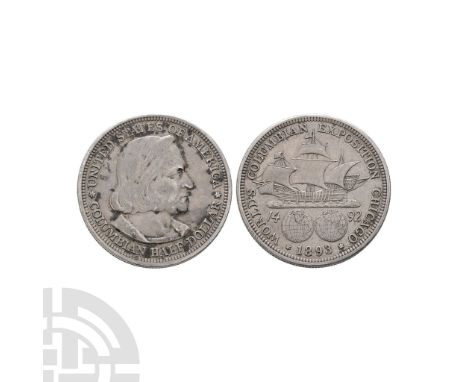Dated 1893 A.D. Columbian Exposition. Obv: portrait of Christopher Columbus facing right with the denomination below, *UNITED