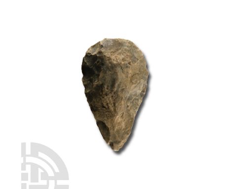Mousterian Period, 200,000-30,000 B.C. Biconvex in section with narrow point. Cf. MacGregor, A. (ed.), Antiquities from Europ