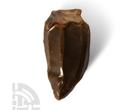 Neolithic Period, circa 5th-3rd millennium B.C.&nbsp;Carefully knapped with the scars where several large flakes were struck 