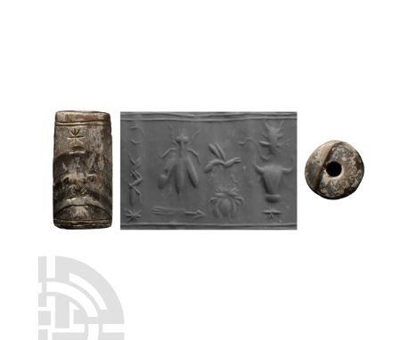 1st millennium B.C. Carved with zoomorphic figures, astrological symbols and geometric decoration, central bull's head with a