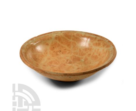 Tang Dynasty, 618-907 A.D. or later. Broad and rounded in profile with carinated rim, basal ring.  257 grams, 15.5 cm wide (6