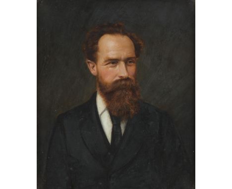 English School, c. 1900, portrait of a bearded gentleman, possibly A. Courtney Williams, oil on panel, framed and glazed, 31 