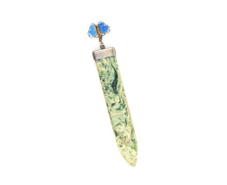 Silver and enamel butterfly mounted bookmark, patent 212101 by SPV.