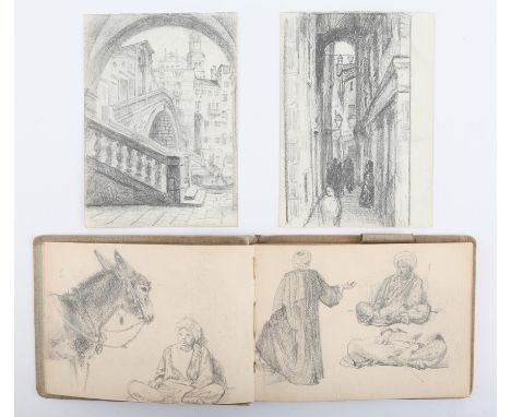 Henry Wallis RWS (British, 1830-1916), artist's sketchbook, mainly comprising landscape and architectural pencil sketches, as
