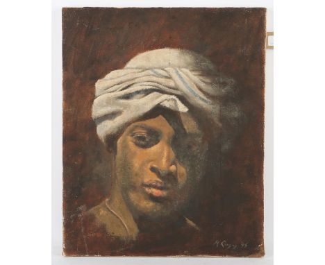 M. Ramsay (South African, twentieth century), portrait of a young man, 1995, oil on canvas, signed and dated lower right, 52.