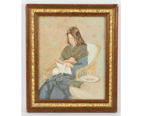 After Gwen John. Portrait of a Seated Woman, oil on board, unsigned. 26 x 20.5cm 