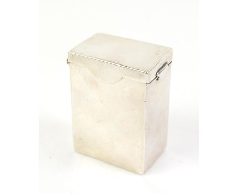 Hamilton and co silver double section playing card holder box, London 1911.Condition Report:  Marks rubbed. A few light dents