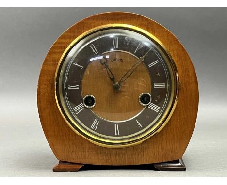 the walnut mantel clock by Smiths, along with two other mantel clocksSmiths clock 15cm highQty: 3