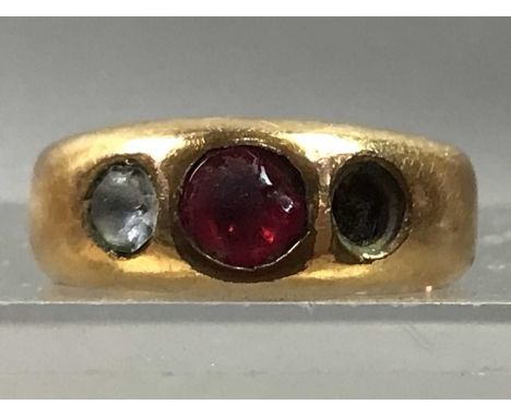 the ring set with paste stones, also including an oval brooch, locket and enamelled necklet