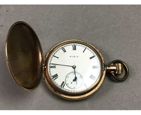 including two examples by Elgin, along with a further pocket watch as well as compass, featuring the Prince Of Wales feathers