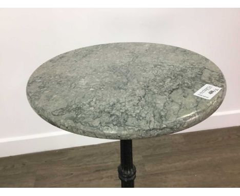 on cast iron support, along with a metal marble effect table lamp with shadethe table 60cm high, 30cm diameterQty: 2