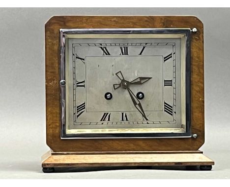 the mantel clock in a walnut case and two others Qty: 3
