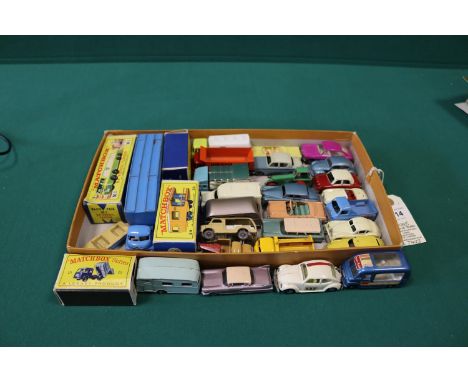 Quantity of Matchbox cars and others, To include, Lyons maid ice cream van in metallic blue, No.23 Trailer caravan in yellow 