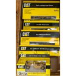 5 Cat Construction vehicles. Cat 432D Side Shift Backhoe Loader, Cat 5080 Front Shovel, Cat 611
